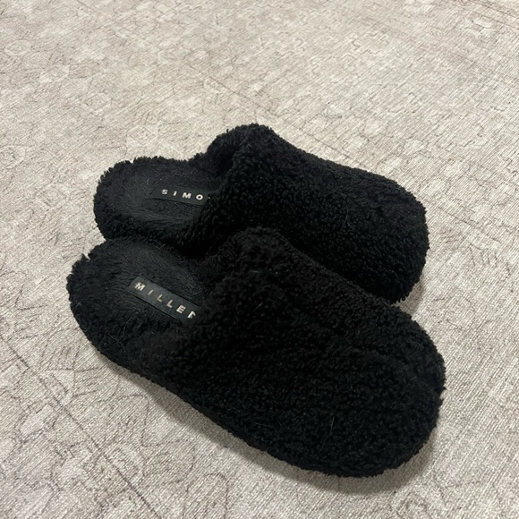 Simon Miller Bubble Clog Womens 6, black furry faux fur clogs shoe - Picture 4 of 4